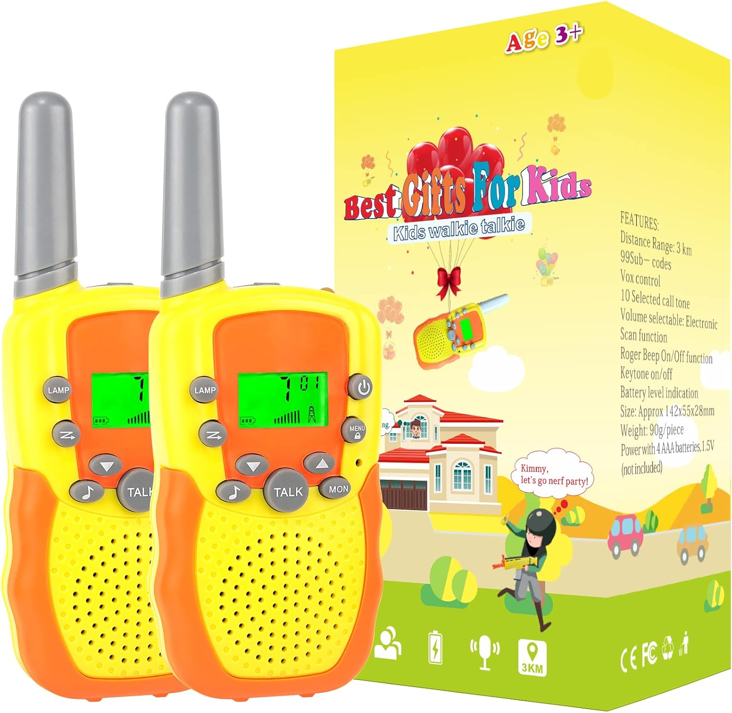 Toys for 3-12 Year Old Boys Girls, Walkie Talkies for Kids 2 Pack Two Way Radio 3 Miles Long Range, Camping Outdoor Toys for Kids Ages 4-8