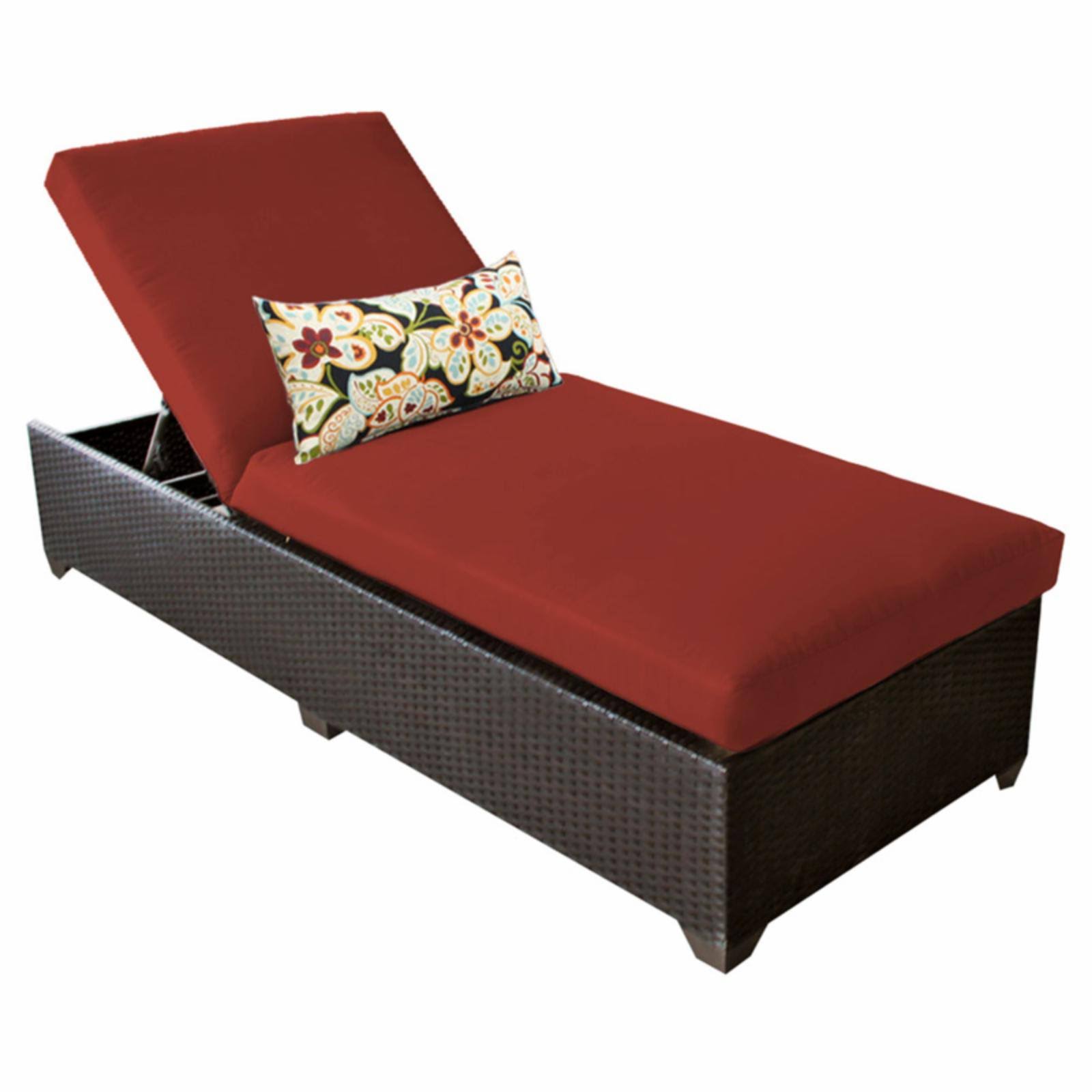 TK Classics Belle Chaise Outdoor Wicker Patio Furniture in Terracotta