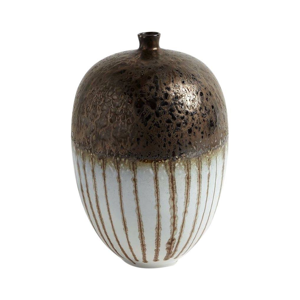 Global Views Reactive Bronze Stripe Vessel, Small