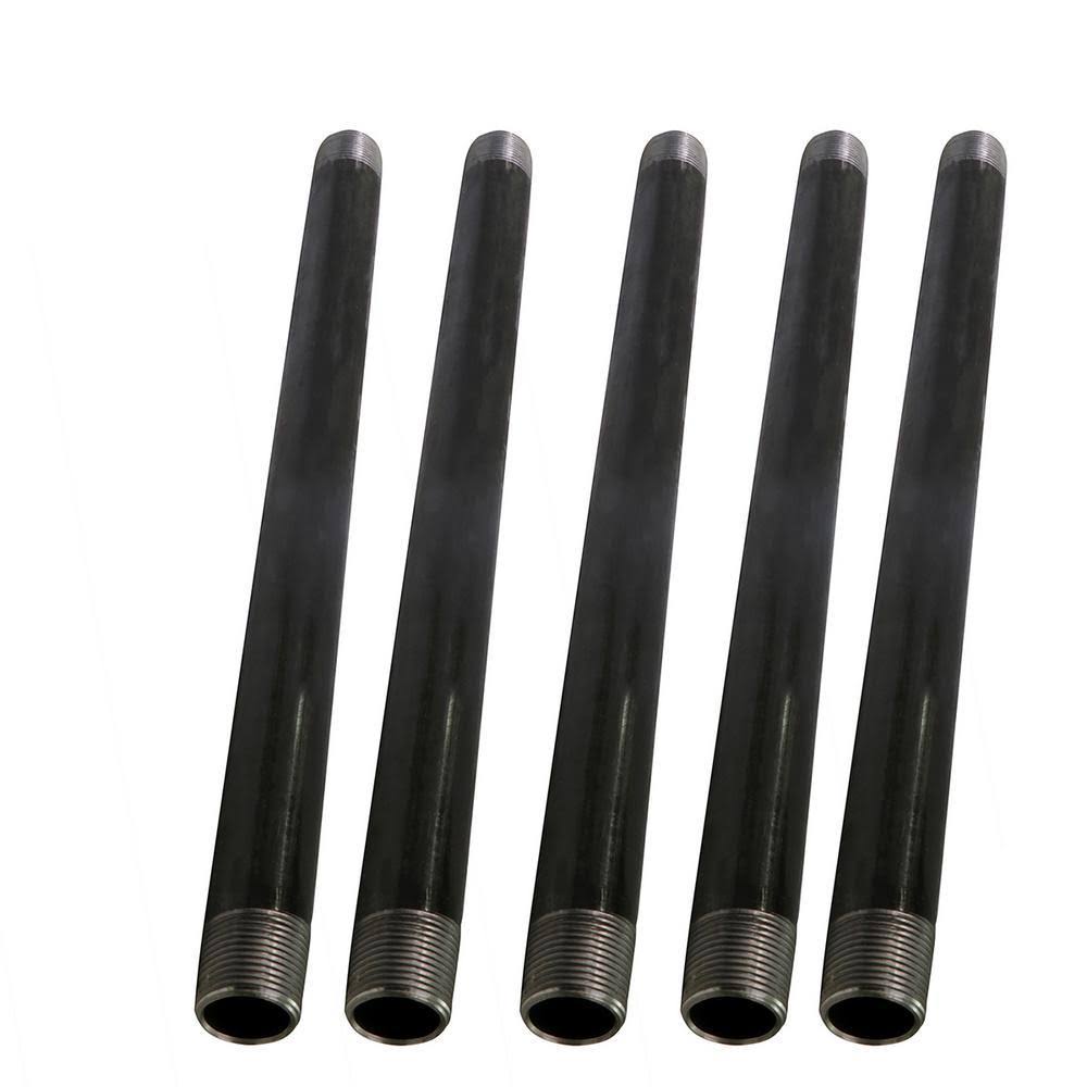 1-1/2 in. x 72 in. Black Steel Pipe (5-Pack)