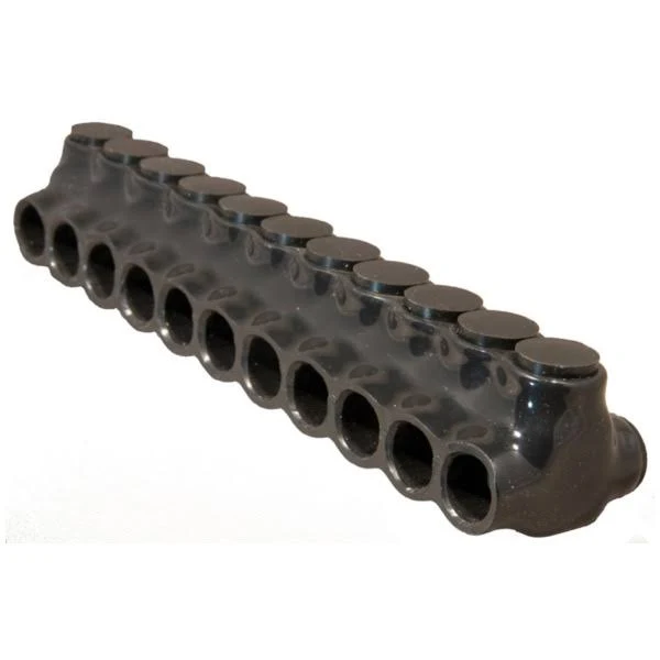 Morris Products 97651 Black Insulated Multi-Cable Connector - Dual Entry 11 Ports 250 - 6
