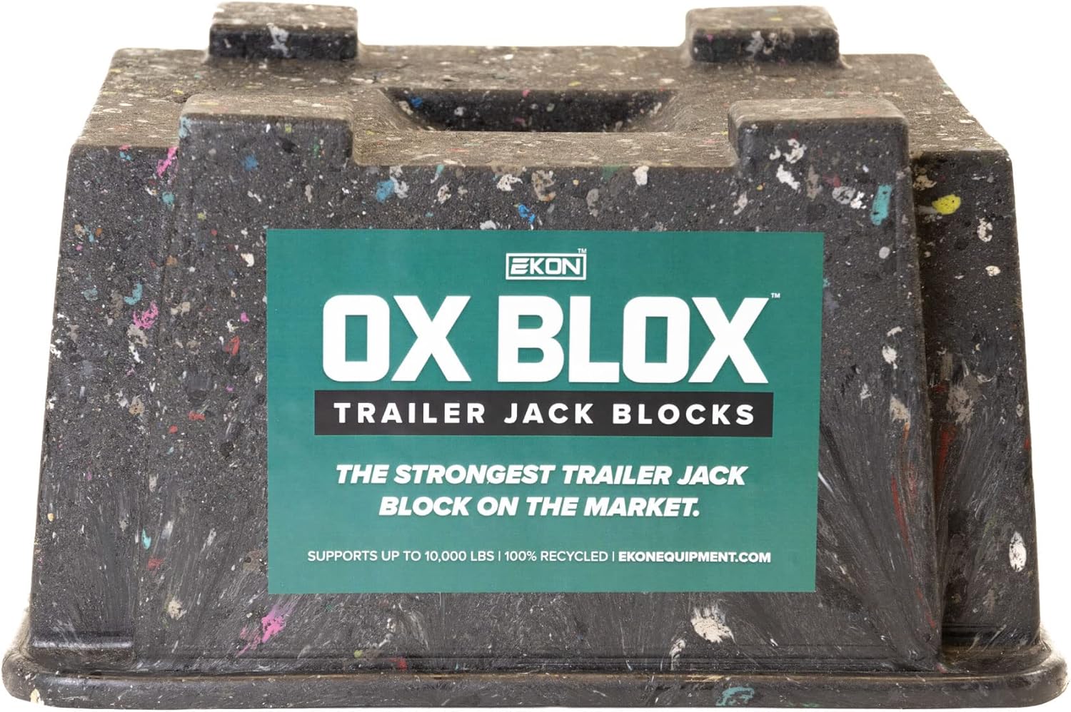 OX BLOX Trailer Jack Block | RV and Camper Blocks for Any Tongue Jack, Post, Foot, or stabilizer (Round or Square) | Supports up to 10,000 lbs per Block Pack of 2