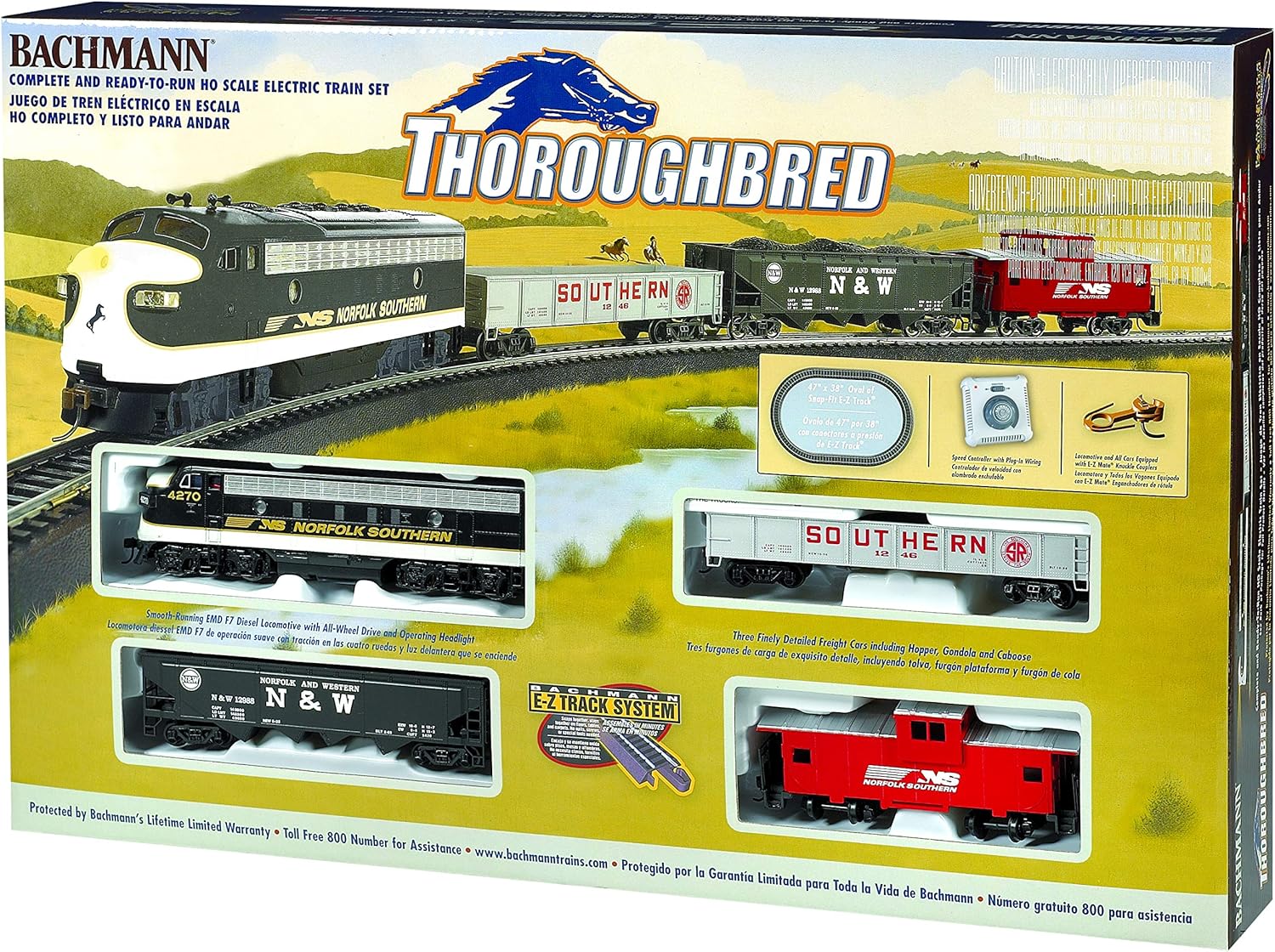 Bachmann Trains - Thoroughbred Ready To Run Electric Train Set - HO Scale