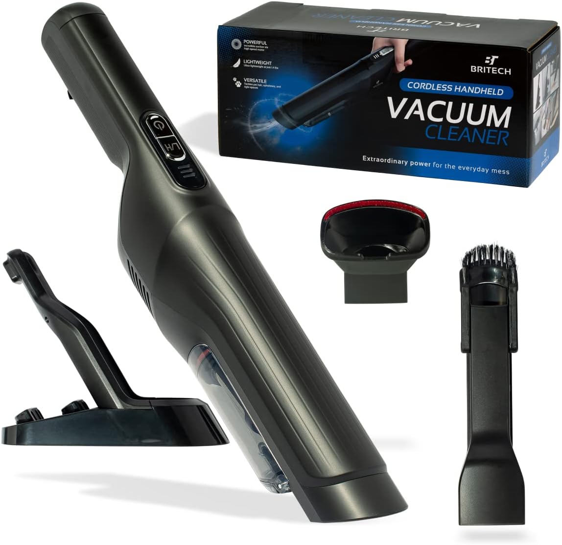 Britech Handheld Vacuum Cleaner &ndash; Lightweight Car Vacuum Cleaner to Clean Tight Spaces &ndash; Handheld Vacuums with Strong Suction Power &ndash; Hand Held Vacuuming Cordless