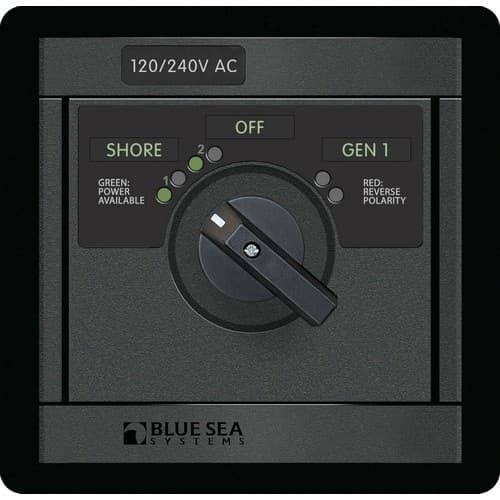 Blue Sea Systems, 1489, 120/240V AC Rotary 30A Off + 2 Sources 2x1x22