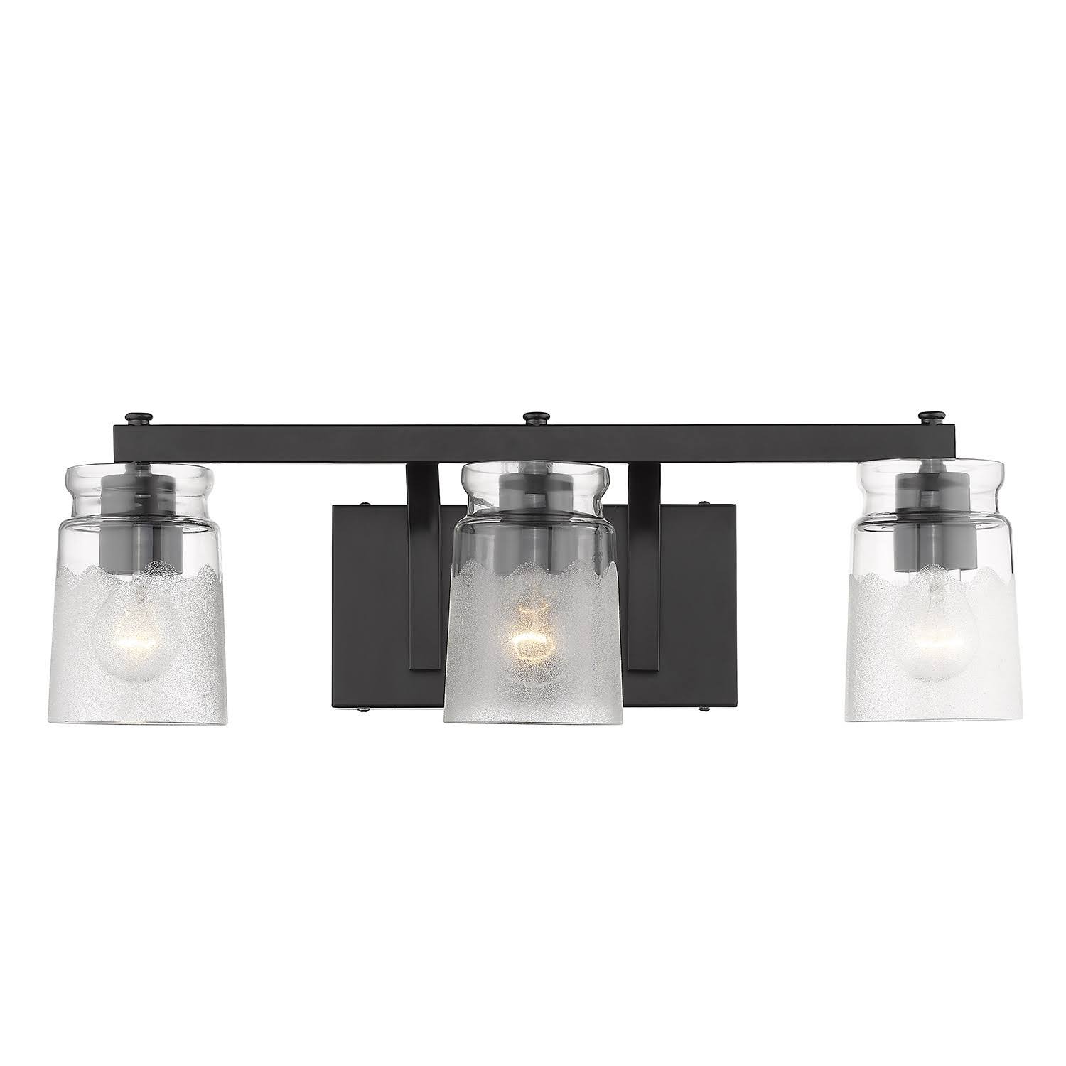 Golden Lighting 1405-BA3 BLK-CAG Travers - 3 Light Bath Vanity Black