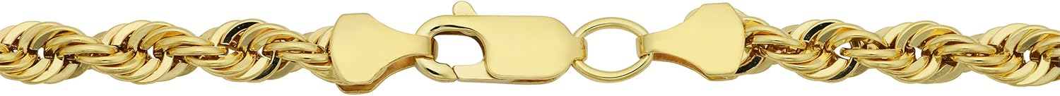 Kooljewelry 14k Yellow Gold Filled 4.2mm Rope Chain Necklace (16, 18, 20, 22, 24, 26, 30 or 36 inch)