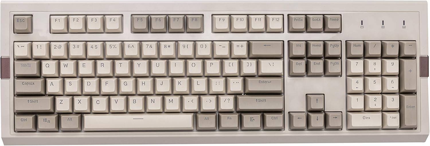 FIRSTBLOOD ONLY GAME. AK510 Retro Mechanical Gaming Keyboard - PBT SP Spherical Keycaps - Classic Grey-White Matching - RGB Backlight - Brown Switches