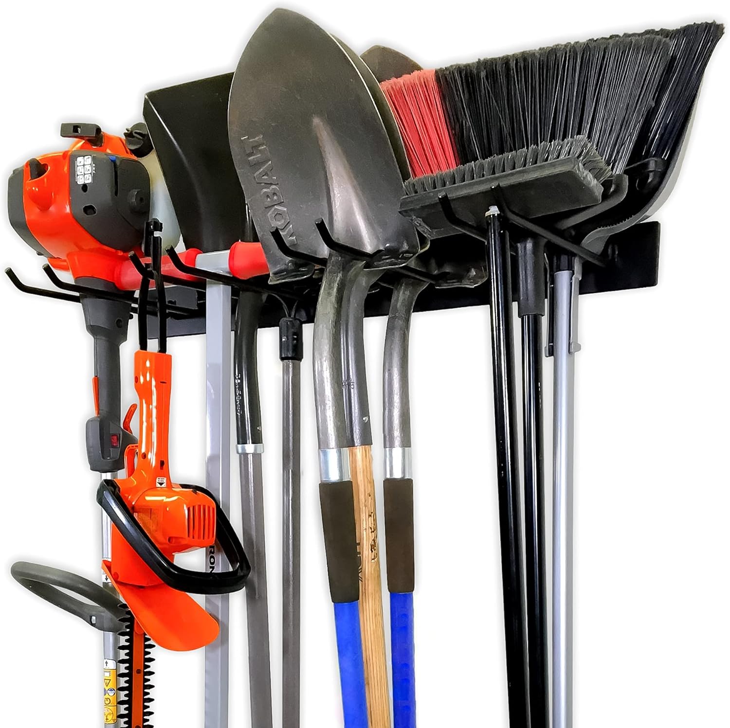 StoreYourBoard BLAT Tool Storage Rack, Garage Wall Mount Organizer, Heavy-Duty Solid Steel Max 200 lbs, Holds Garden Tools, Shovels, Rakes, Brooms, Cords, Hoses, Ropes, and More Pack of 2