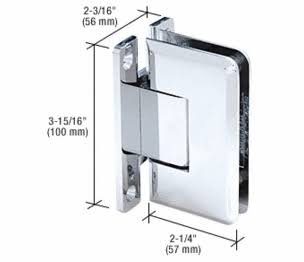 CRL C0l537ch Polished Chrome Cologne 537 Series Wall Mount Full Back Plate Standard Hinge with 5 Offset, Silver