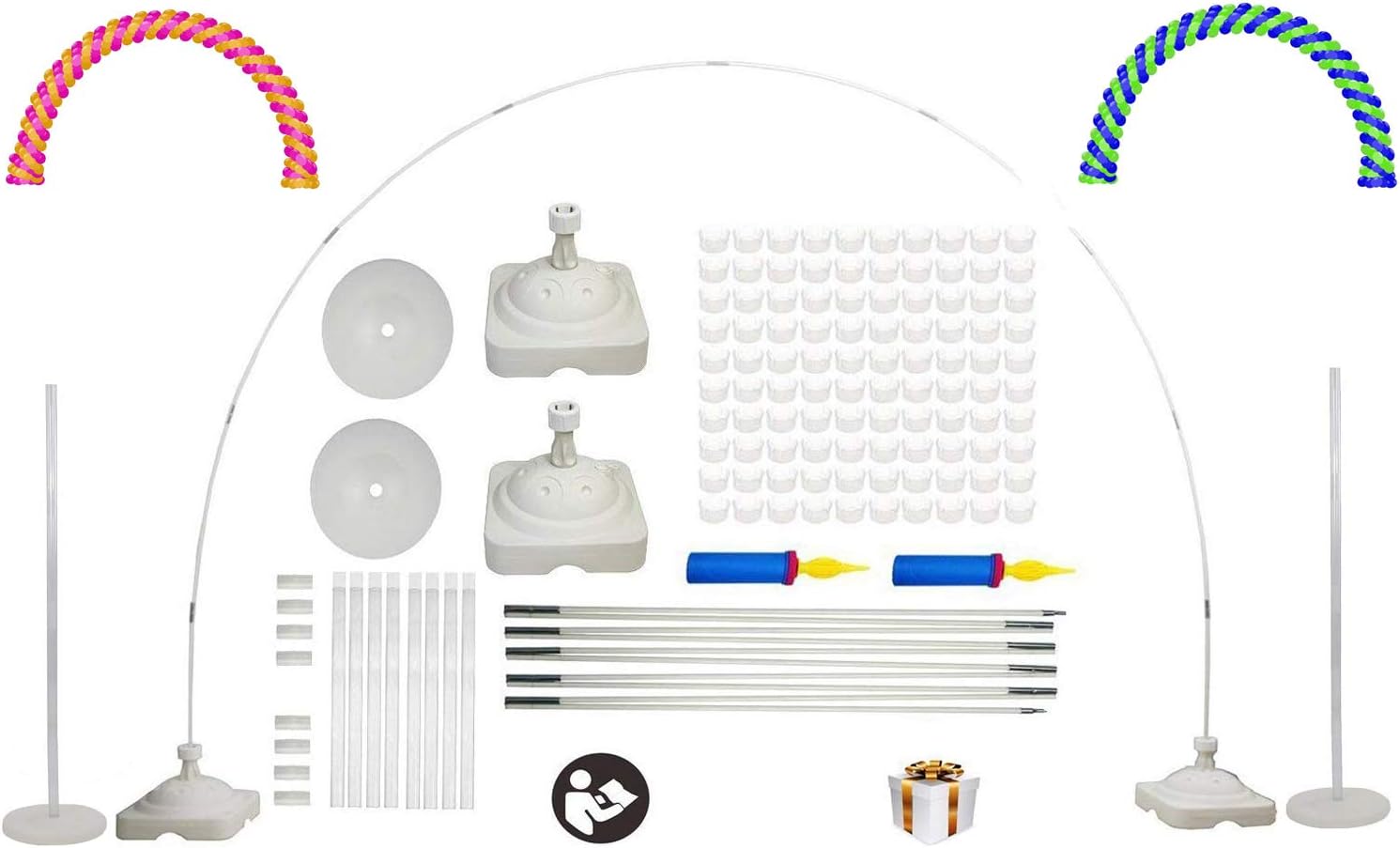 LANGXUN 7.2ft Golden Metal Circle Balloon Arch kit Decoration, Round Backdrop Stand for Birthday Party Decoration, Wedding Decoration, Bachelorette Party Decorations, Graduation Decorations and Baby Shower Decoration, Photo Background Decoration