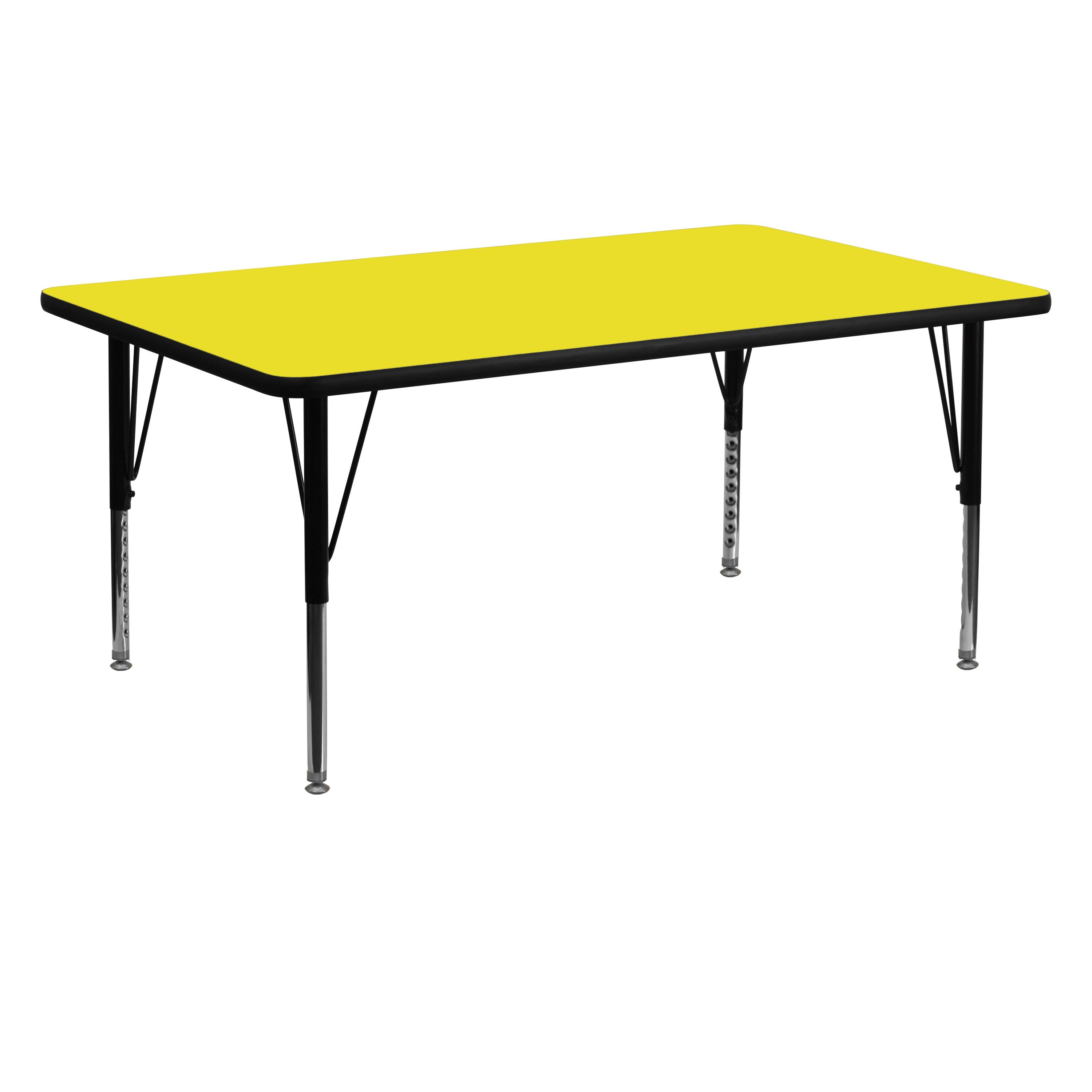 Flash Furniture 24&&w x 60&&l Rectangular Yellow HP Laminate Activity Table