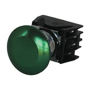 Eaton 10250T713G Push Button with Contacts, Green, Mushroom