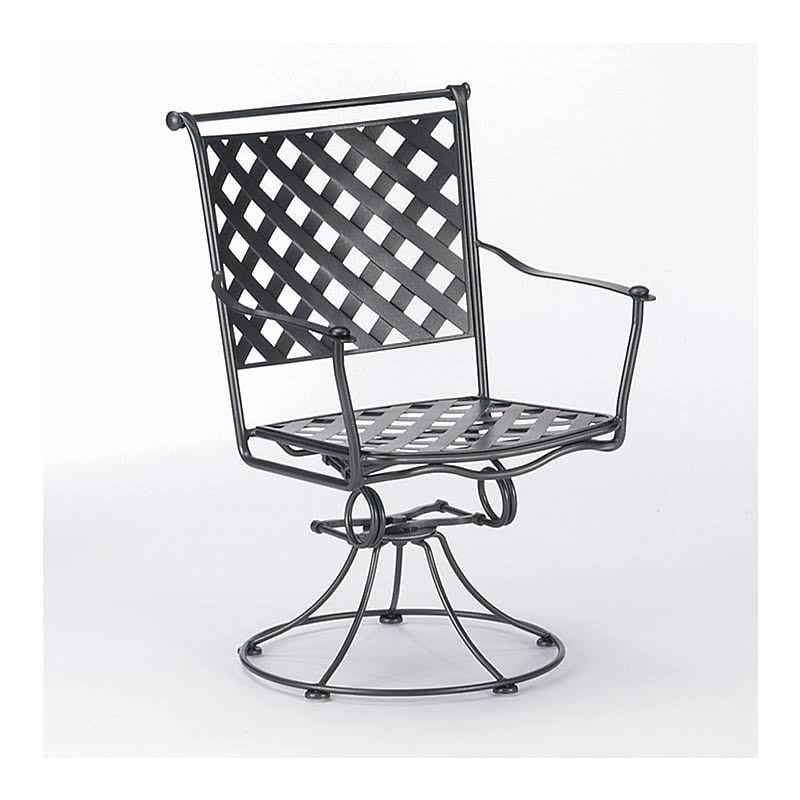 Woodard Maddox Swivel Patio Dining Chair; Textured Black