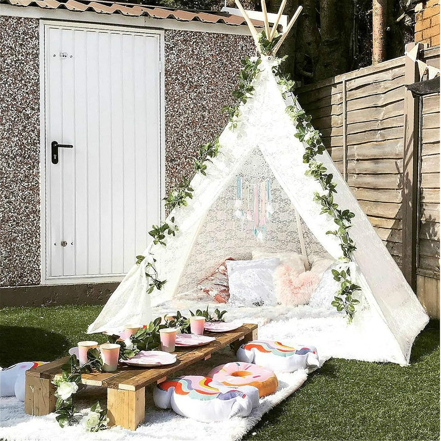 Huge Teepee, Avrsol 85 inch Height Luxury Lace Teepee Tent for Adult Super Large - New Version