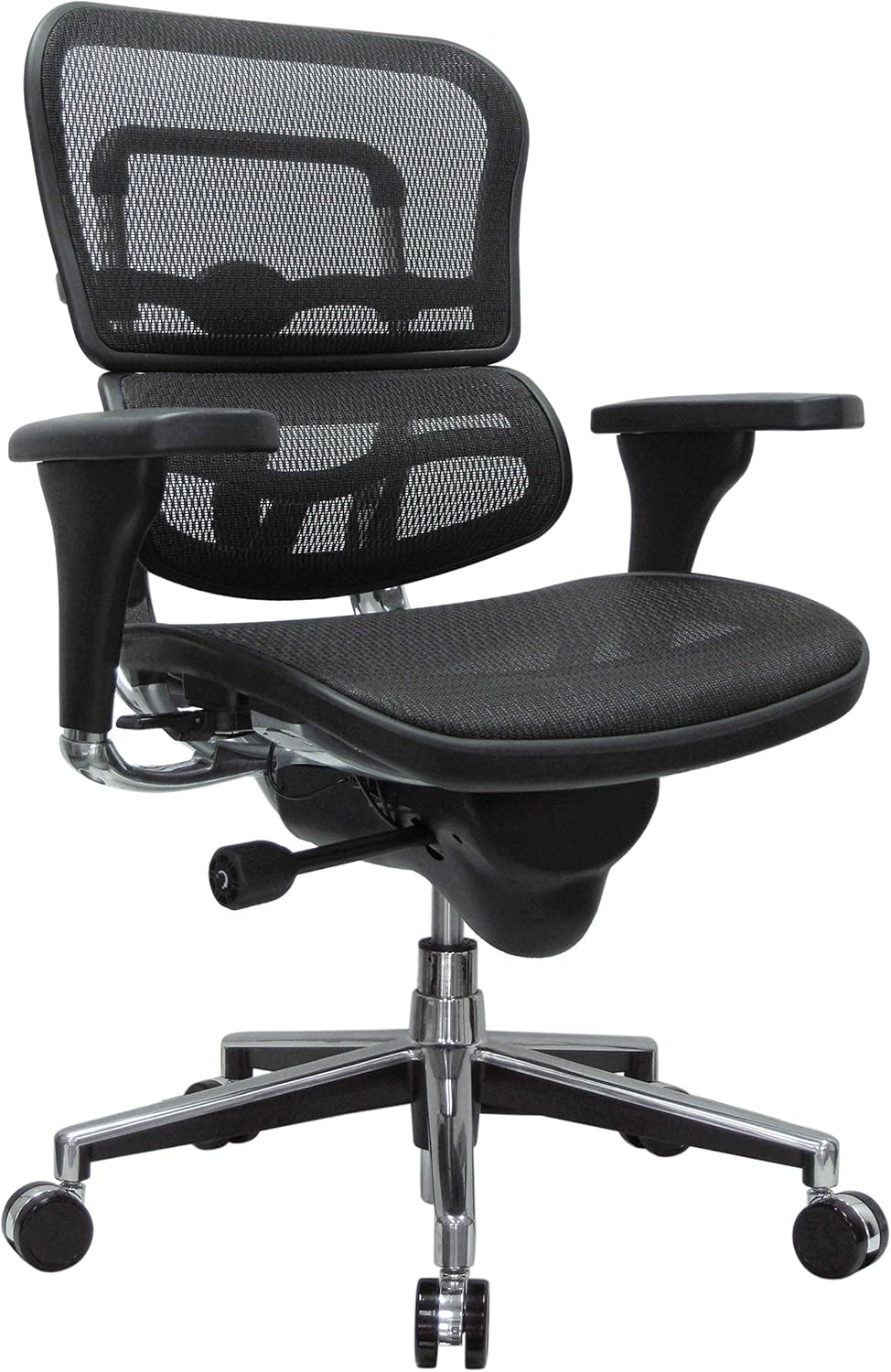 Eurotech Seating Ergohuman Mid Back Mesh Swivel Chair, Black