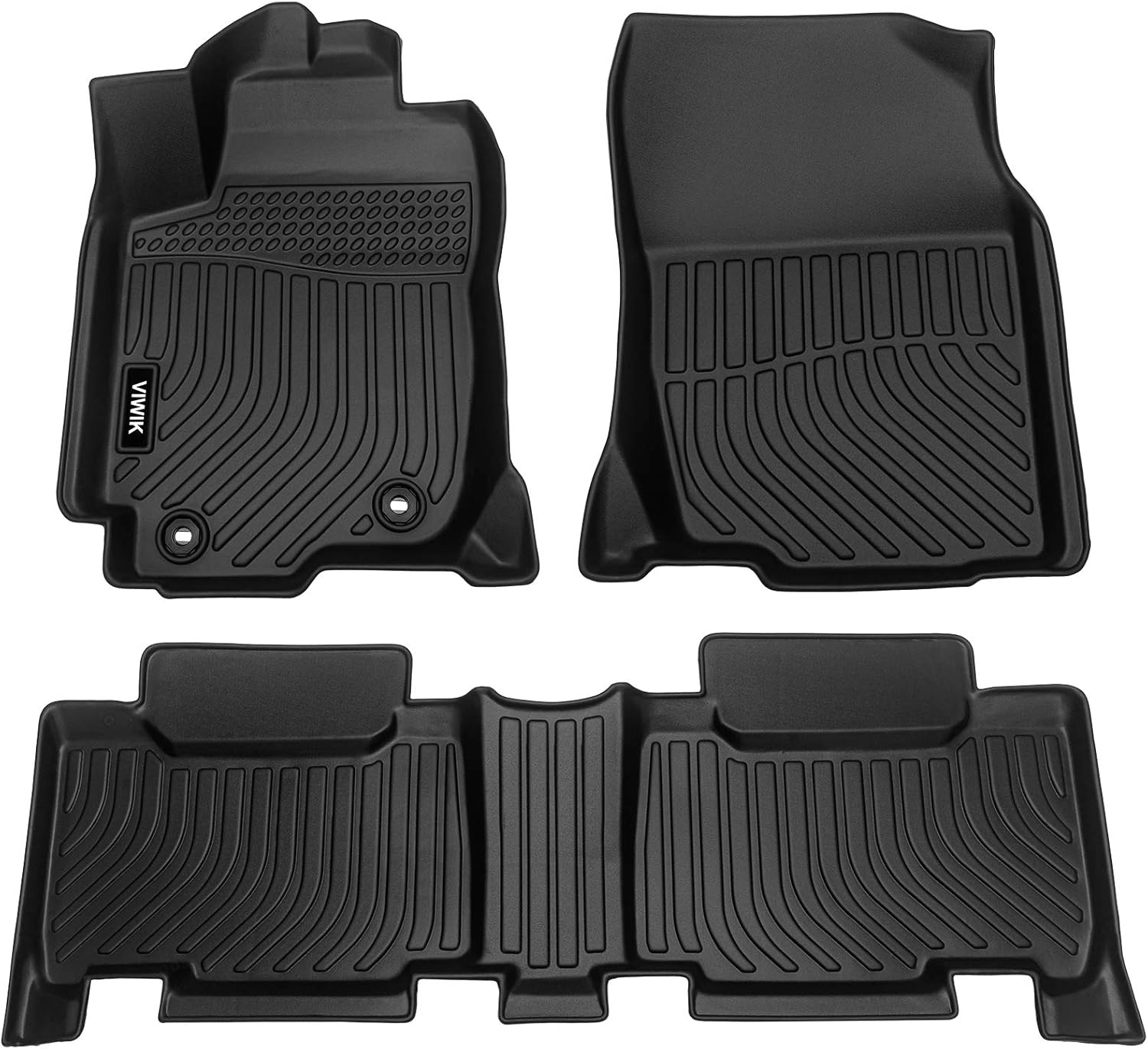 VIWIK Floor Mats Compatible for 2013-2018 Rav4, Car Mats All Weather Custom Floor Liners Full Set Include 1st and 2nd Row Front & Rear, Automotive Floor Mats TPE Black