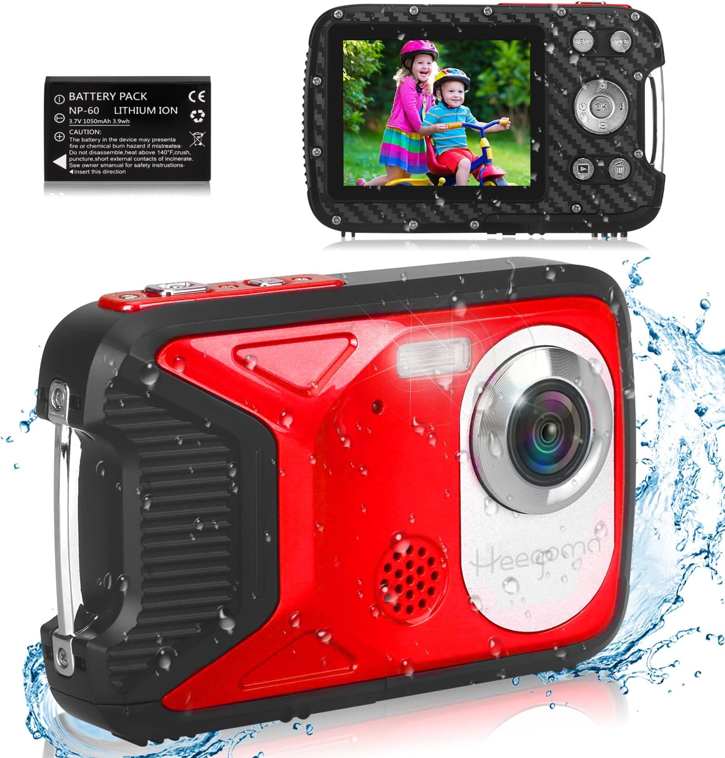 Waterproof Digital Camera,1080P 21MP HD Digital Camera with 2.8