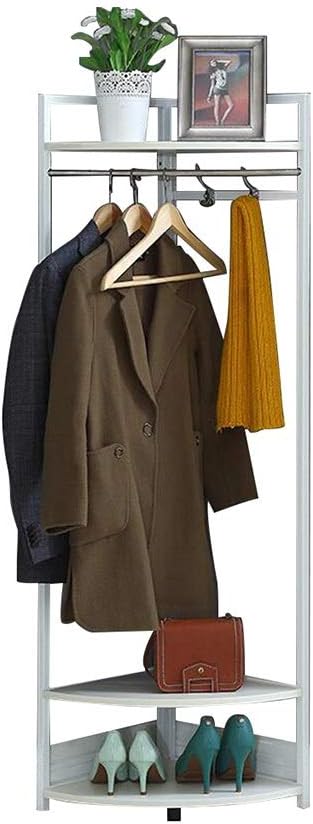 COAT RACK Feifei Corner with Storage Triangle Household Hanger Floor-Standing Holder - 2 Colors 2 Sizes (Color : Black, Size : 50×50×167cm)