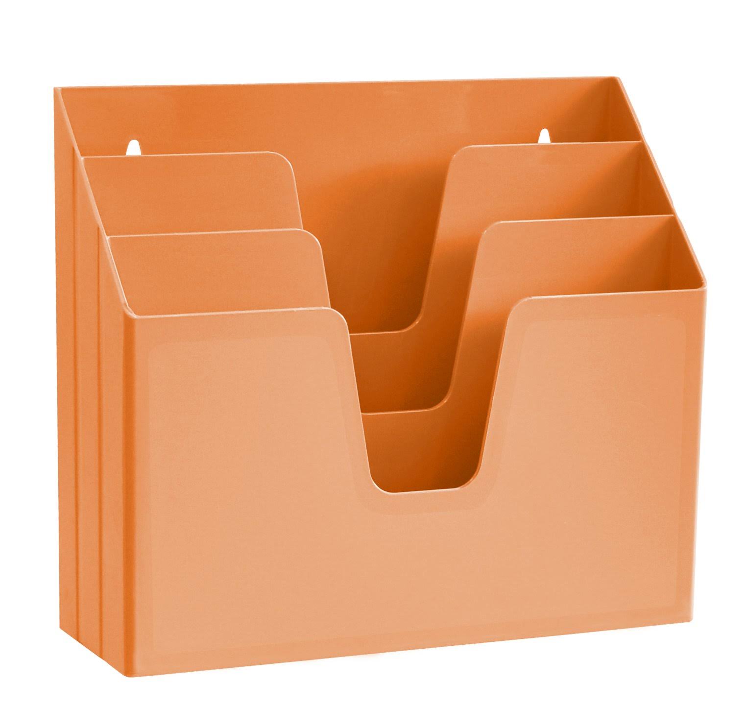 Acrimet Horizontal Triple File Folder Organizer (Orange Citrus Color)