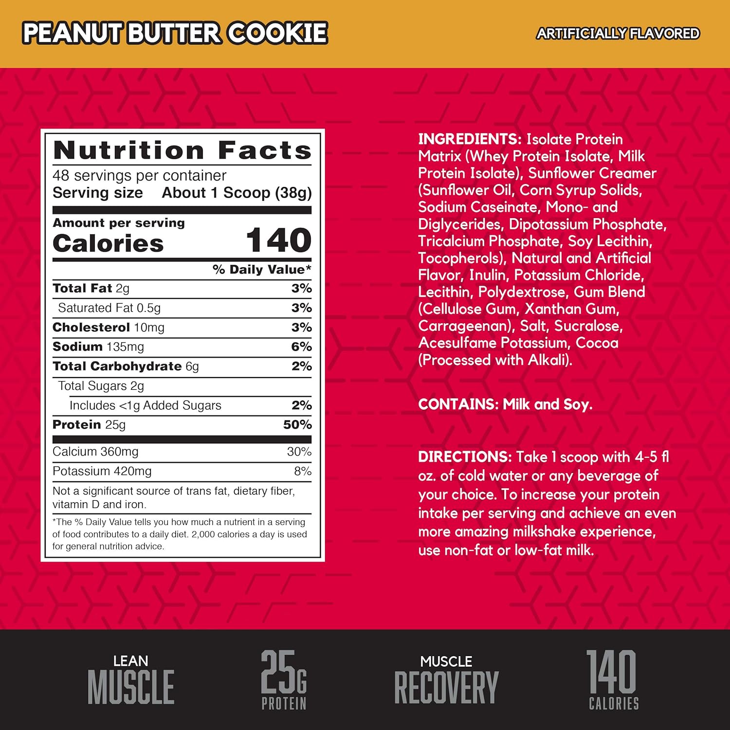 BSN SYNTHA-6 Isolate Protein Powder, Whey Protein Isolate, Milk Protein Isolate, Flavor: Peanut Butter Cookie, 48 Servings Pack of 2