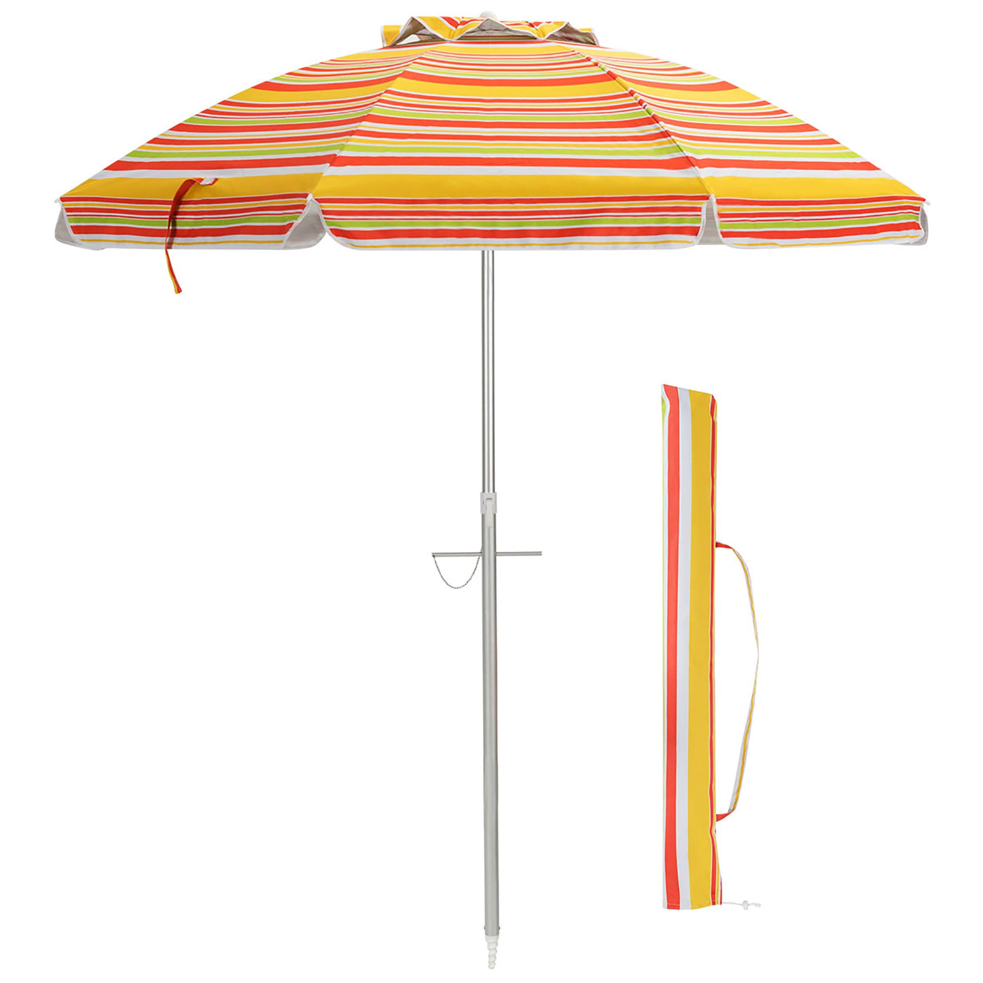 Costway 6.5ft Patio Beach Umbrella Sun Shade Tilt Carry Bag