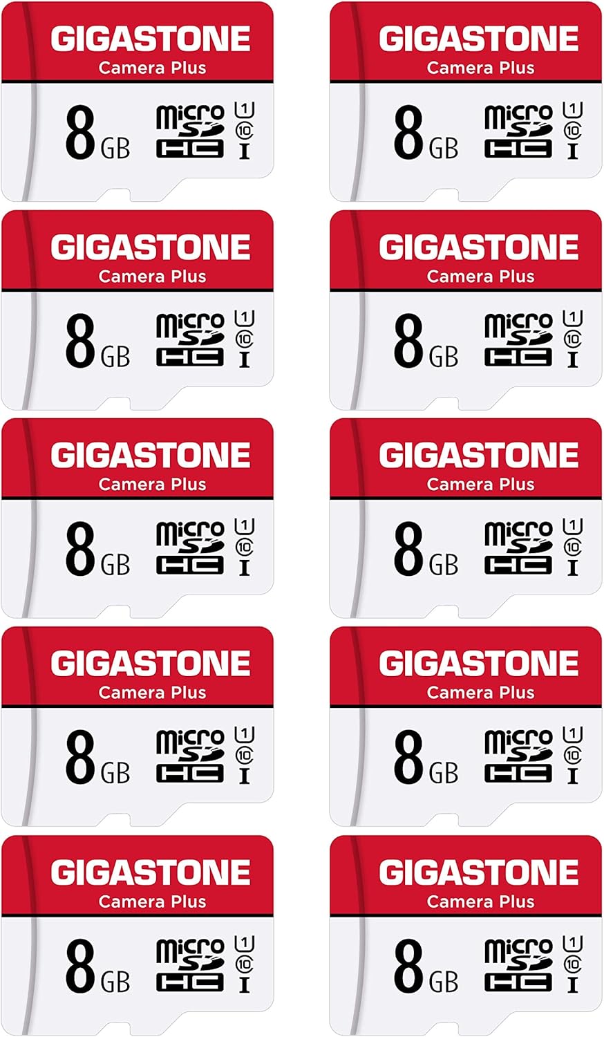 Gigastone Micro SD Card 32GB, Camera Plus, MicroSDHC Memory Card for Video Camera, Wyze Cam, Security Camera, Roku, Full HD Video Recording, UHS-I U1 A1 Class 10, up to 90MB/s, with Adapter Pack of 2