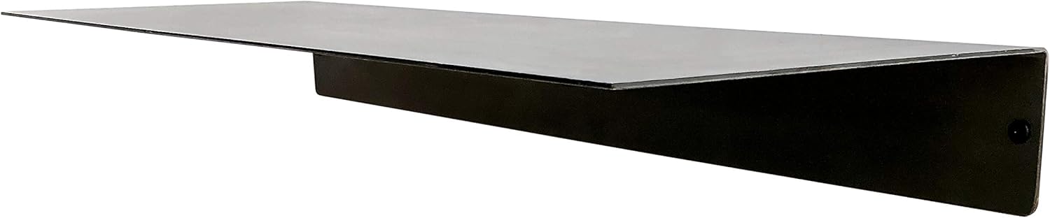 Made in USA by DIY CARTEL - Linear Floating Shelf - Forged Raw Steel - Industrial Heavy Duty Metal Wall Mounted Modern Rustic Farmhouse Designed Shelf Ledge (24-inch X 8-inch) Pack of 2