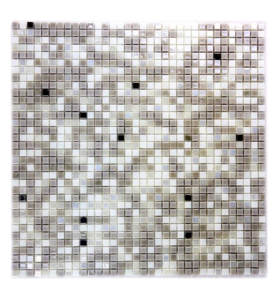 Abolos Galaxy 20-Pack White Dwarf Gray/Glossy Iridescent 12-in x 12-in Iridescent Glass Floor and Wall Tile | LWSGALST8-WD