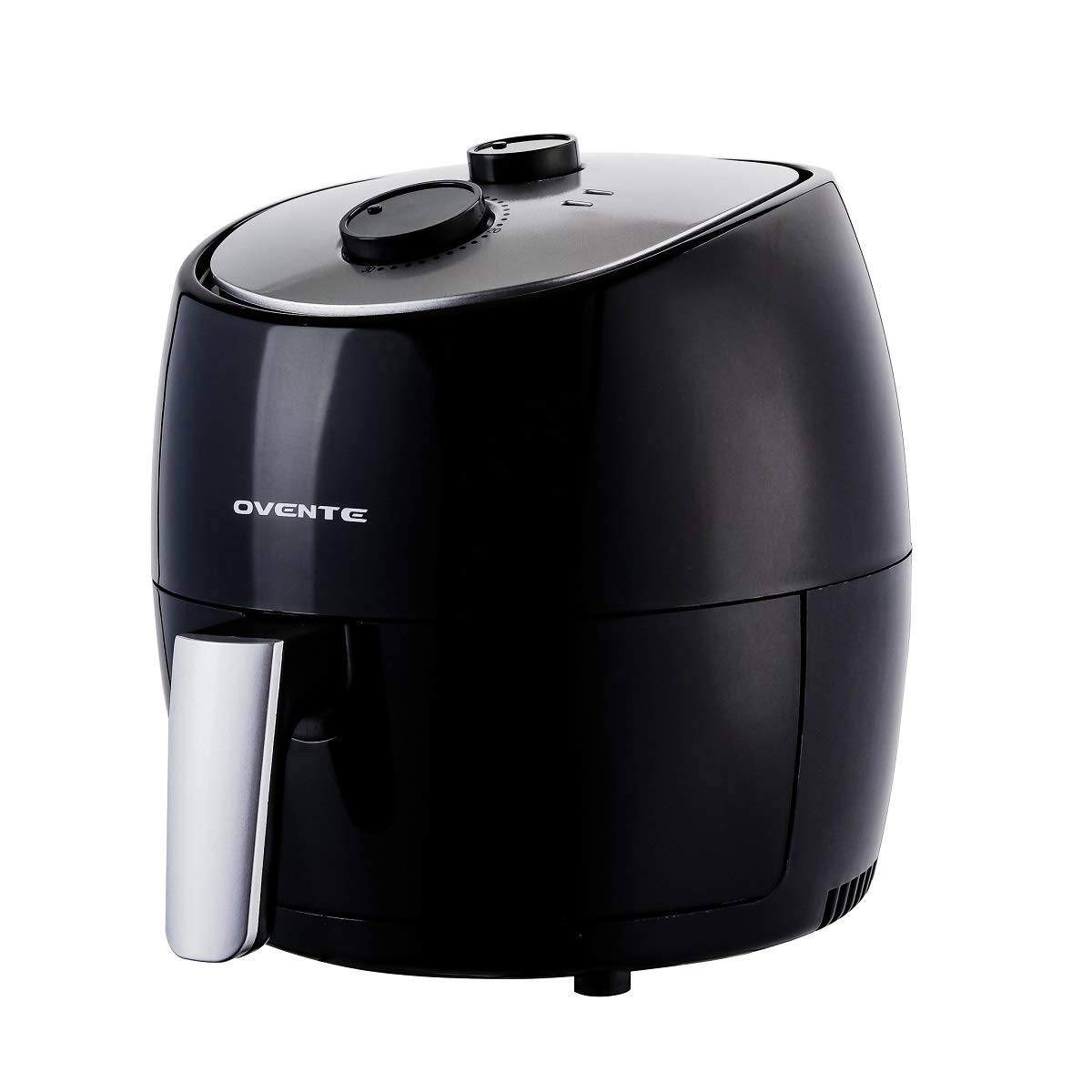 Ovente Electric Air Fryer with 3.2 Quart Non-Stick Frying Basket Black FAM11320B