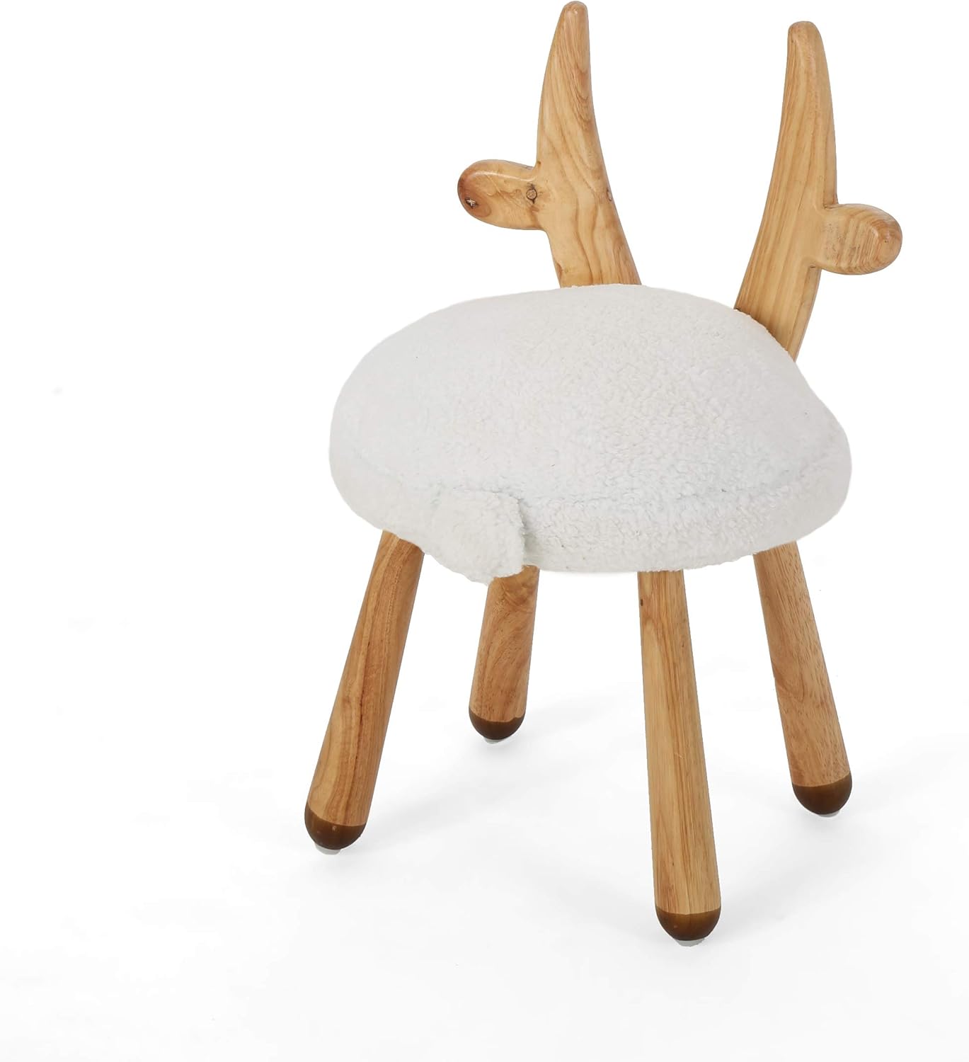 Keiki Faux Fur Gazelle Stool, Black Pack of 2