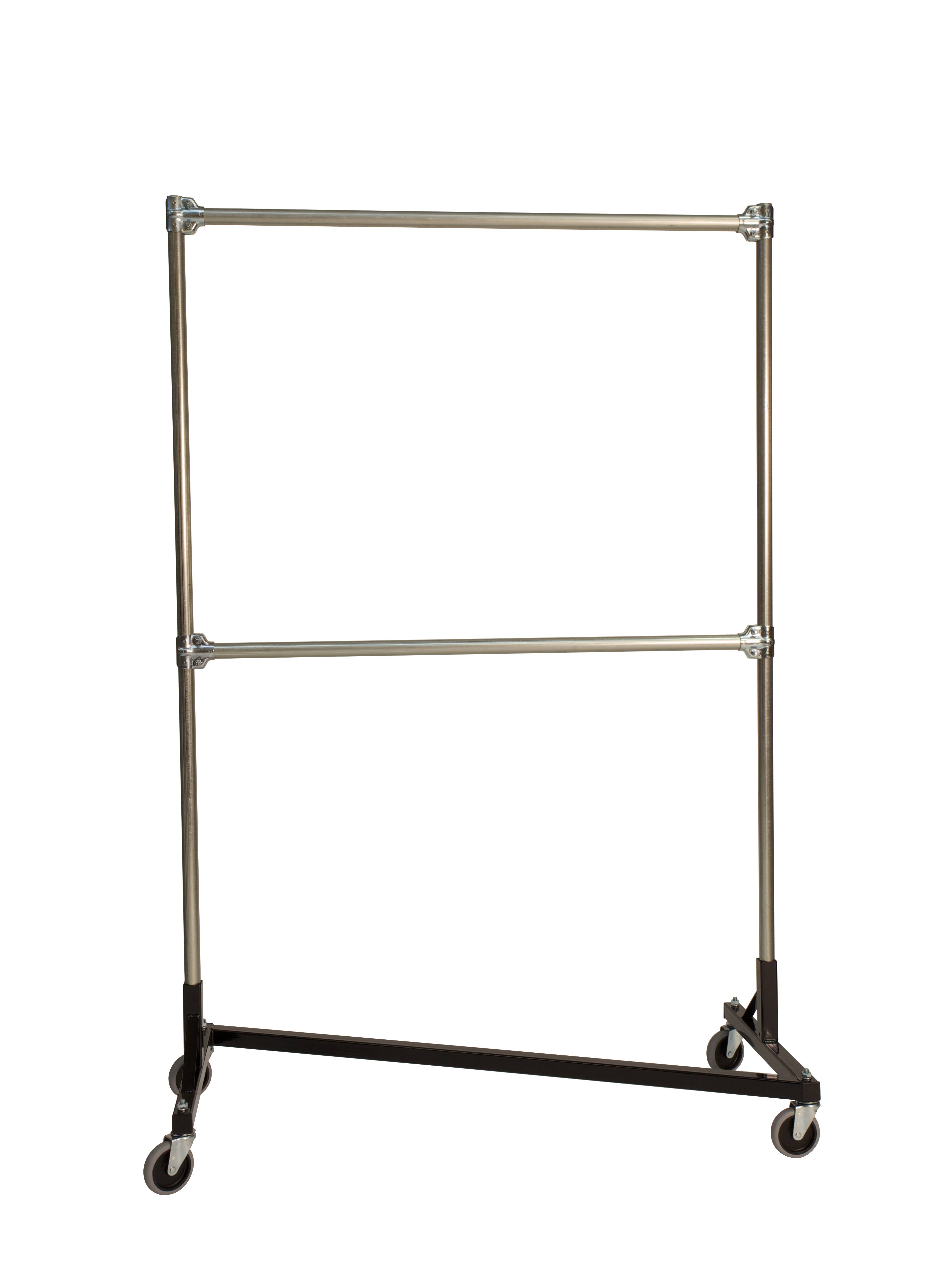 Quality Fabricators Heavy Duty Rolling Z Rack with 72 in. Uprights Black