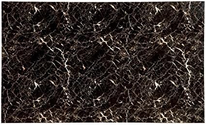 BOWERY HILL Faux Marble Top Dining Table in Black