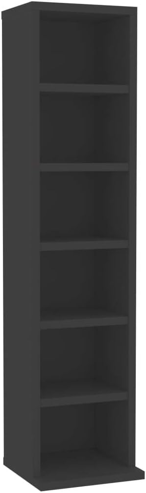 Keyur Media Cabinet, Media Storage Tower Cube Storage Shelf CD Cabinet Gray 8.3