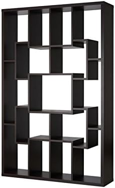 Bowery Hill Multi-Position Wood Accent Bookcase in Walnut