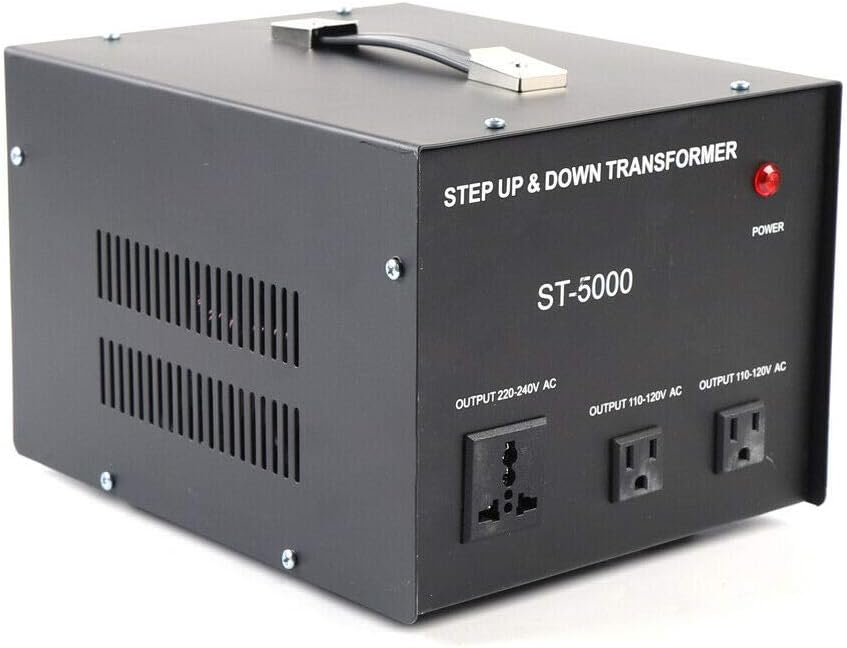 5000W Voltage Converter Transformer Step Up/Down 110V/220V AC Heavy Duty Voltage Converter Transformer Power Converter with 3 Outputs