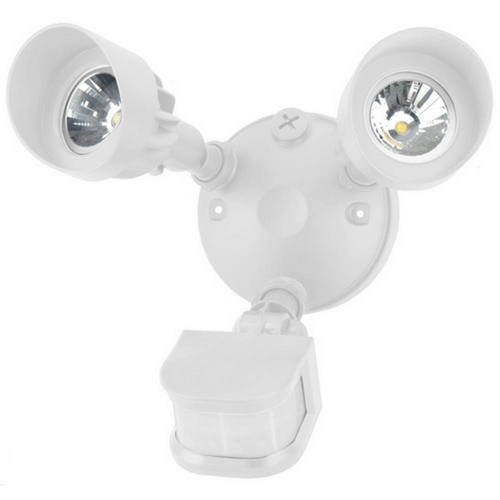 Morris 72569 LED Motion Activated Security Flood Lights Dual Head 24 Watts White 5000K