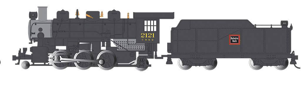Bachmann 51508 HO Burlington 2-6-2 Prairie Steam Locomotive #2121