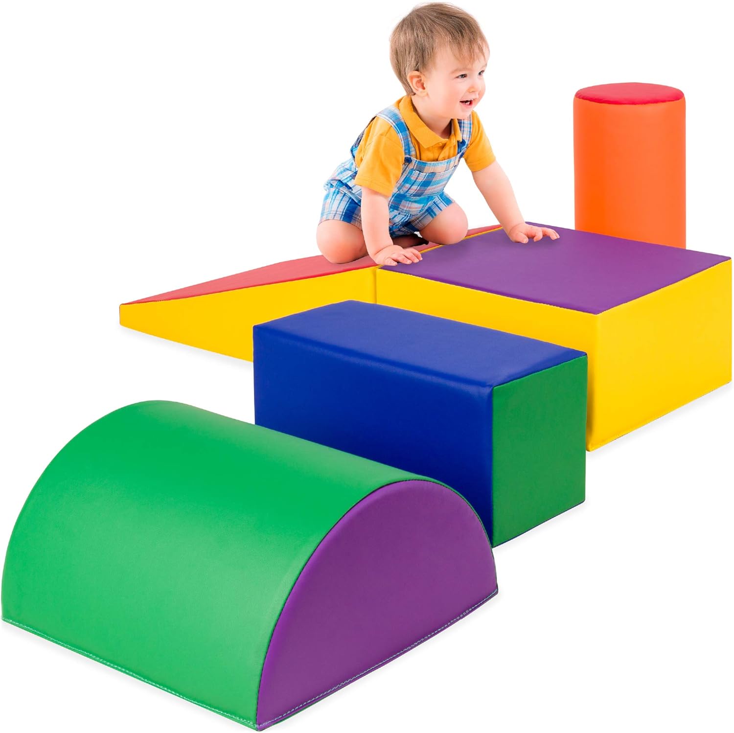Best Choice Products 5-Piece Kids Climb & Crawl Soft Foam Block Activity Play Structures for Child Development, Color Coordination, Motor Skills