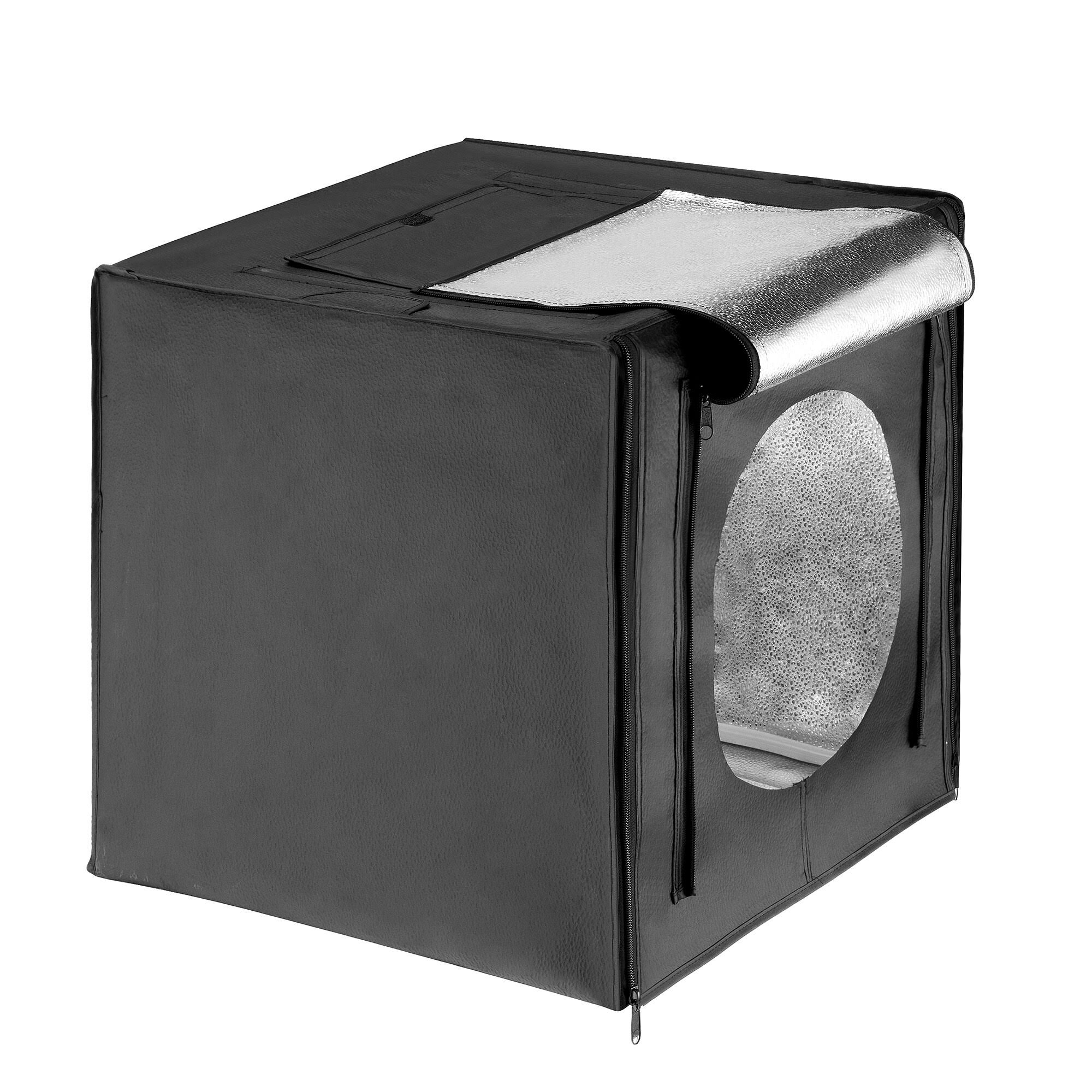 Square Perfect 28 inch LED Photo Studio in A Box w/4 Color Backdrops Pro Quality
