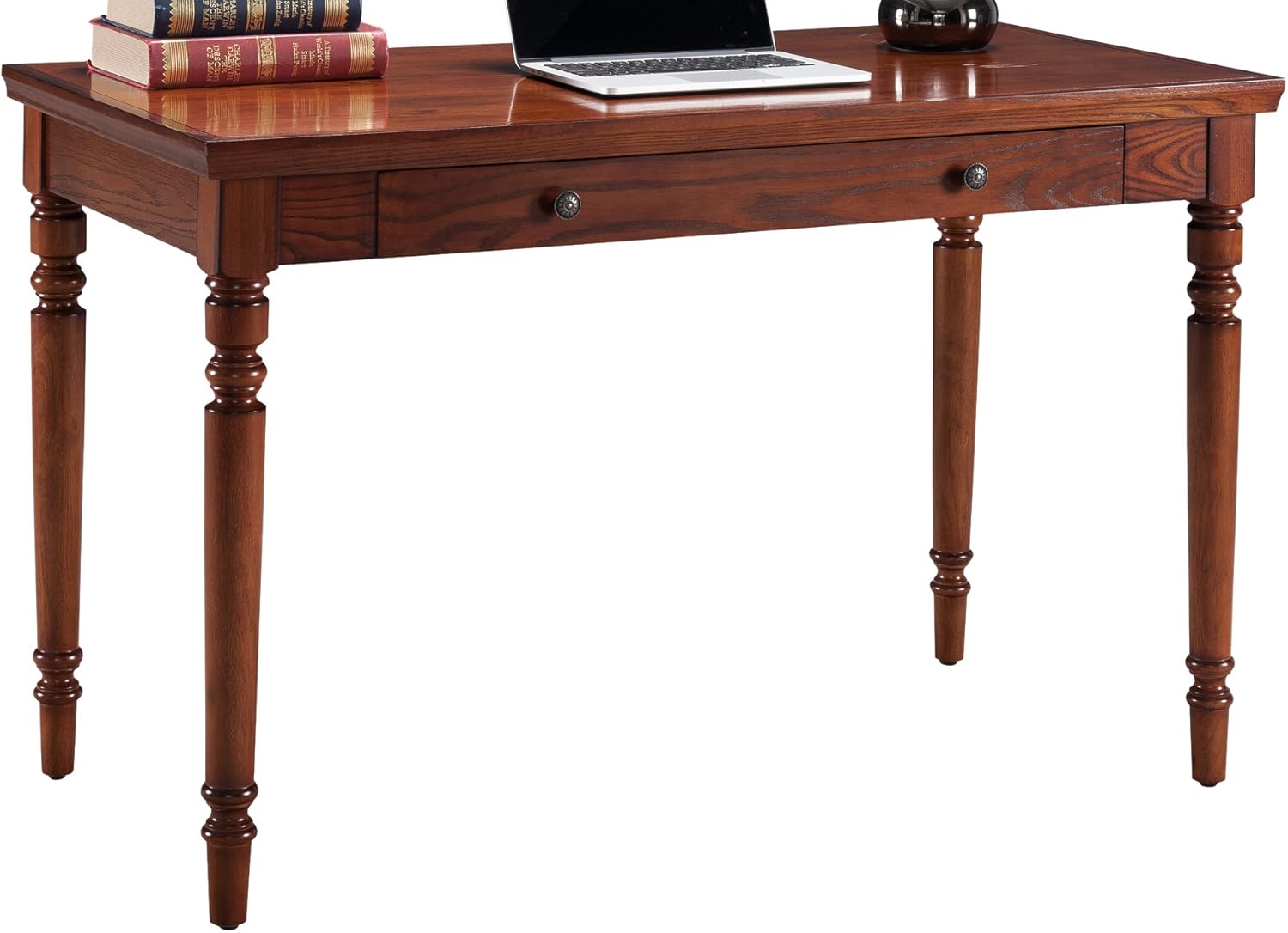 Leick Farmhouse Turned leg Black Two-tone Laptop Desk with Center Drawer
