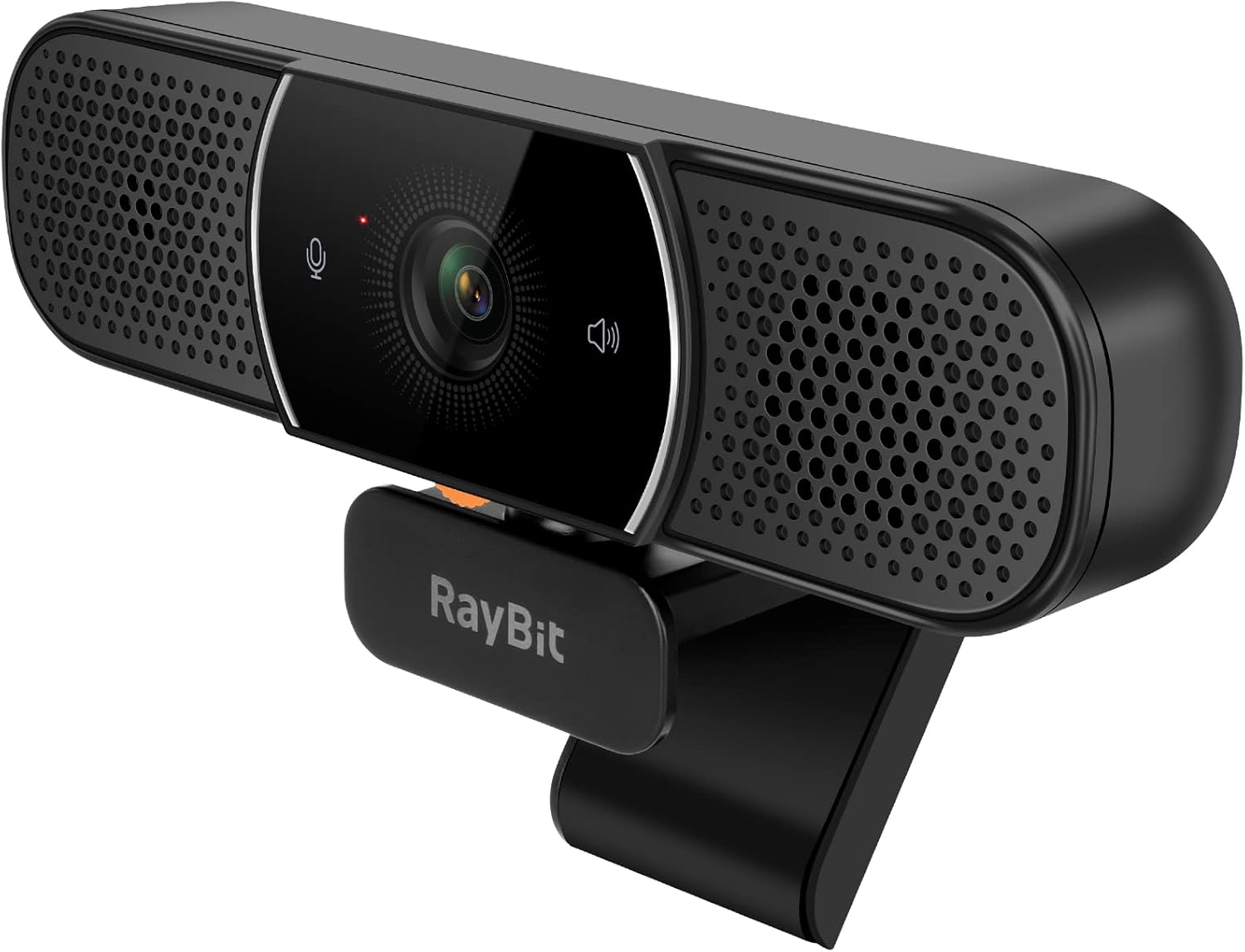 3 in 1 Webcam RayBit HD 1080P Web Camera with Invisible Privacy Cover & Noise Reduction Microphone & HiFi Speaker, Streaming Video Conferencing, All in One 94° Wide Angle Computer Webcam, Plug & Play Pack of 2