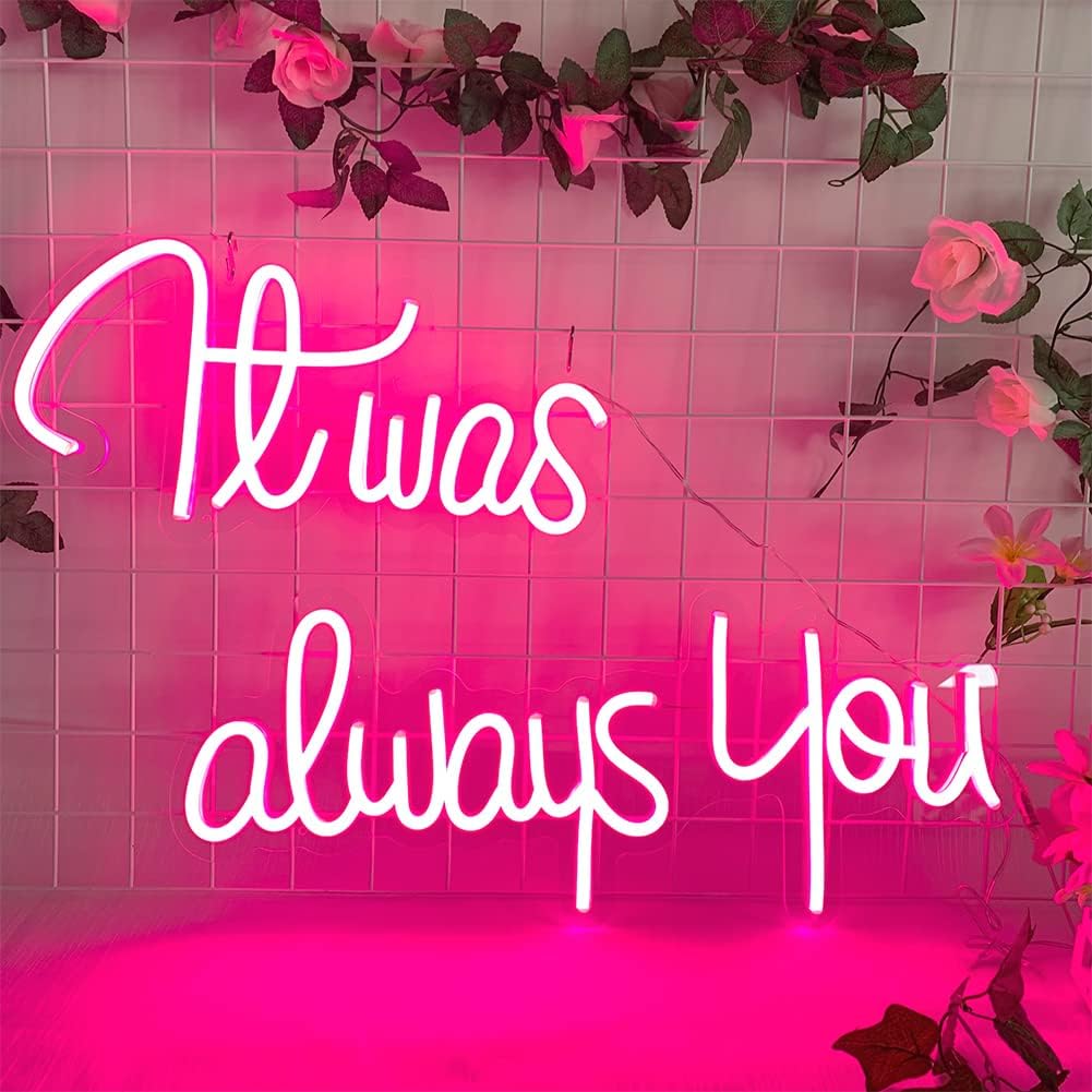 It was All a Dream Neon Sign for Room Decor, Bedroom Led Neon Light Sign with Dimmable Switch for Party , Bar, Background Wall, Wedding Decoration,Warm White- by COLYSOR (Warm White) Pack of 2