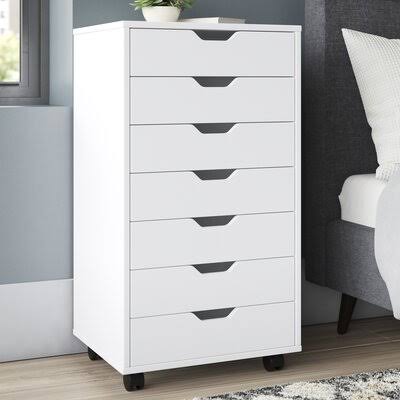Acworth Accent Chest for Closet / Office, 7 Drawers Wade Logan Color: White