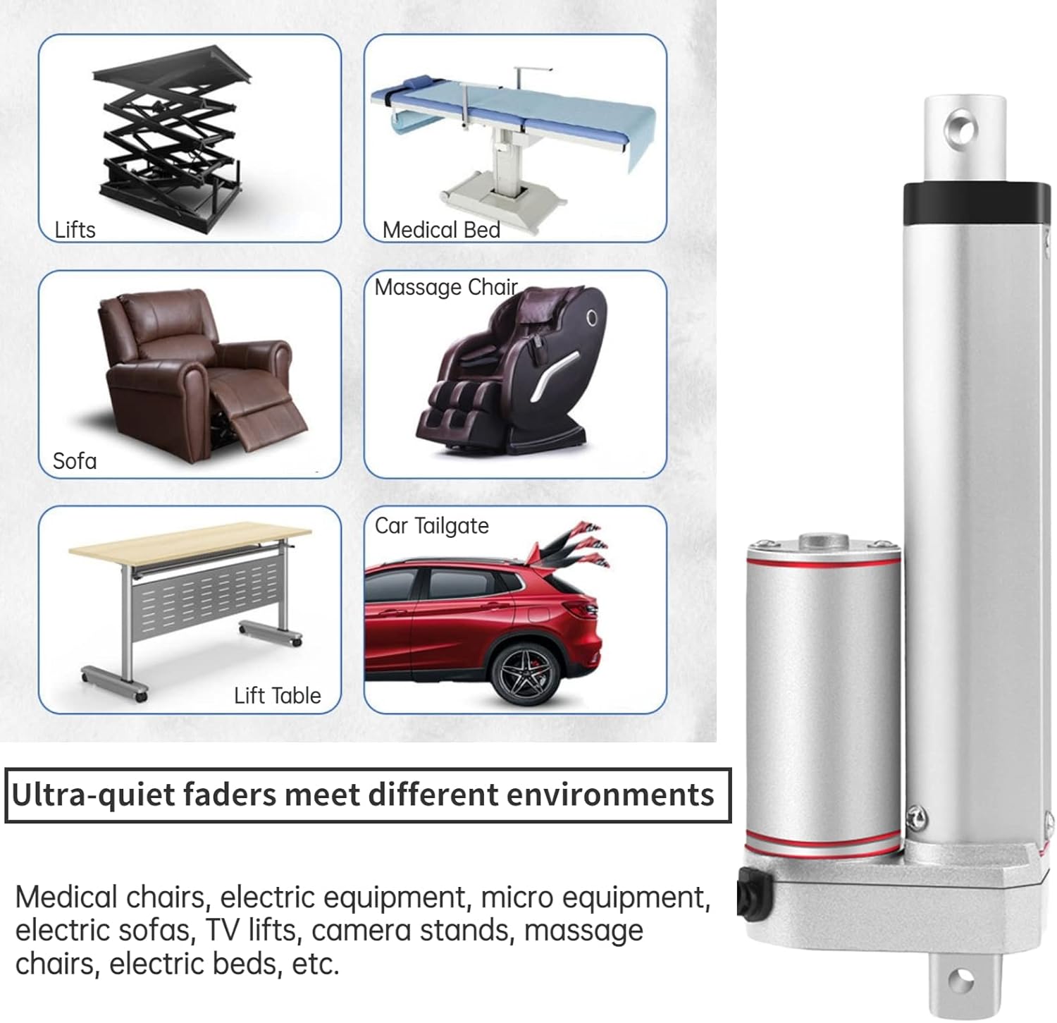 Walfront 100mm Stroke Linear Actuator 24V Small Electric Linear Actuator Cylinder Lift Stroke Heavy Duty 750N Maximum Push Linear Actuator with Mounting Brackets Pack of 2