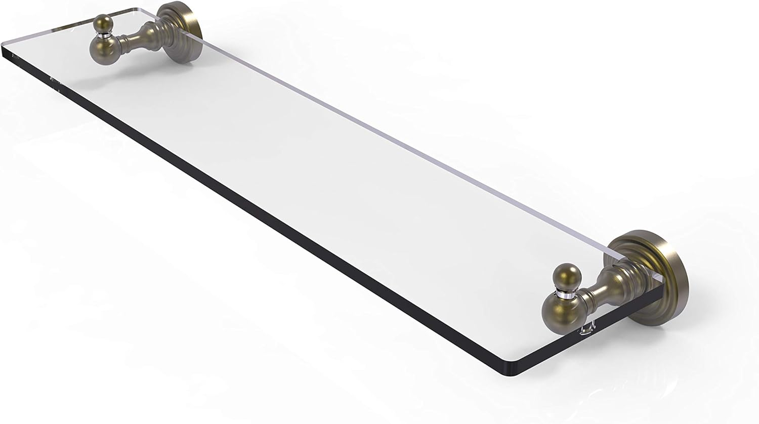 Allied Brass Waverly Place Collection 22 Inch Vanity Beveled Edges Glass Shelf, 22-Inch, Matte Black