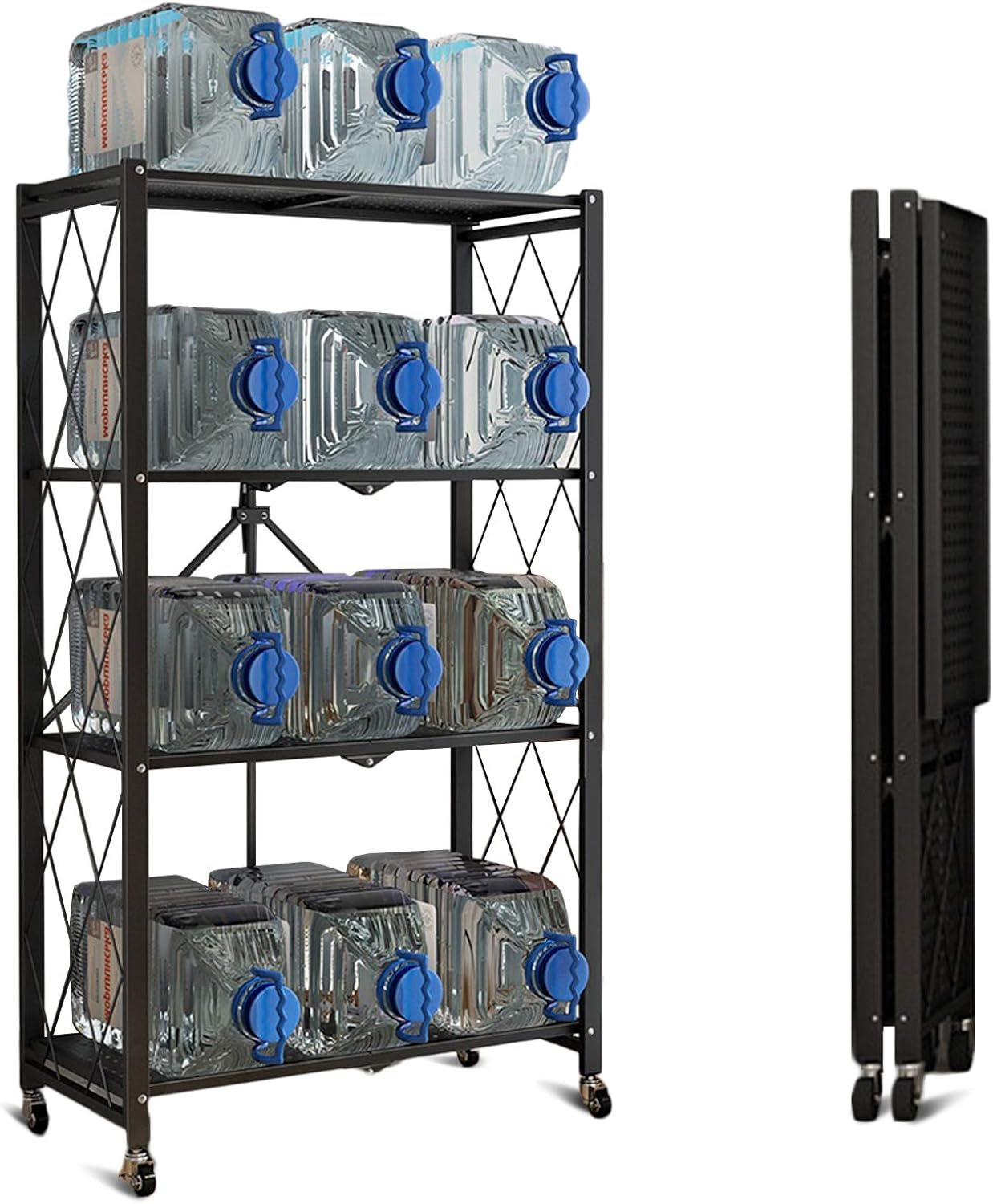 Storage Shelves, 4-Shelf Foldable Metal Shelving Units 28