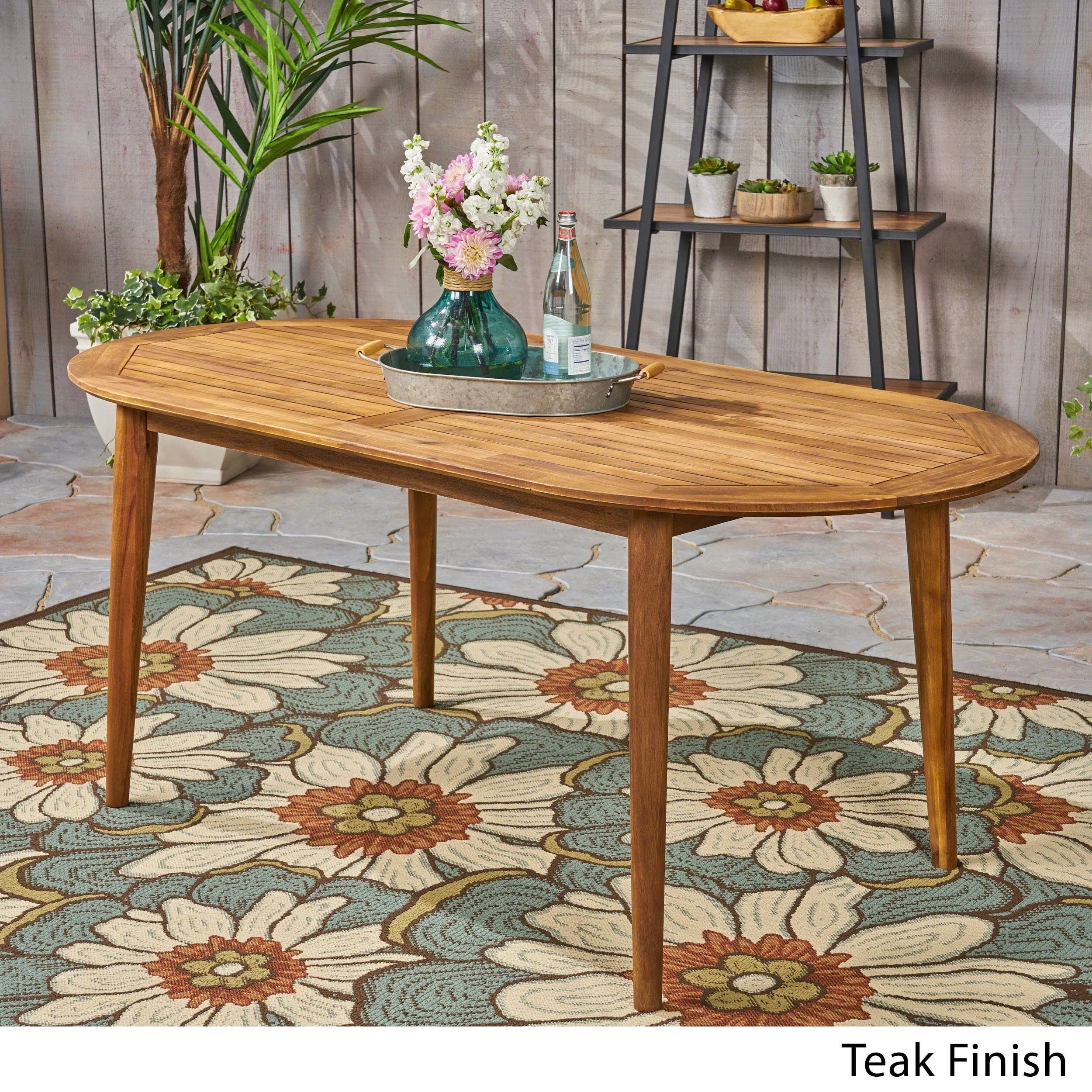 Stamford Outdoor 71x22 Acacia Wood Oval Dining Table by Christopher Knight Home - Teak