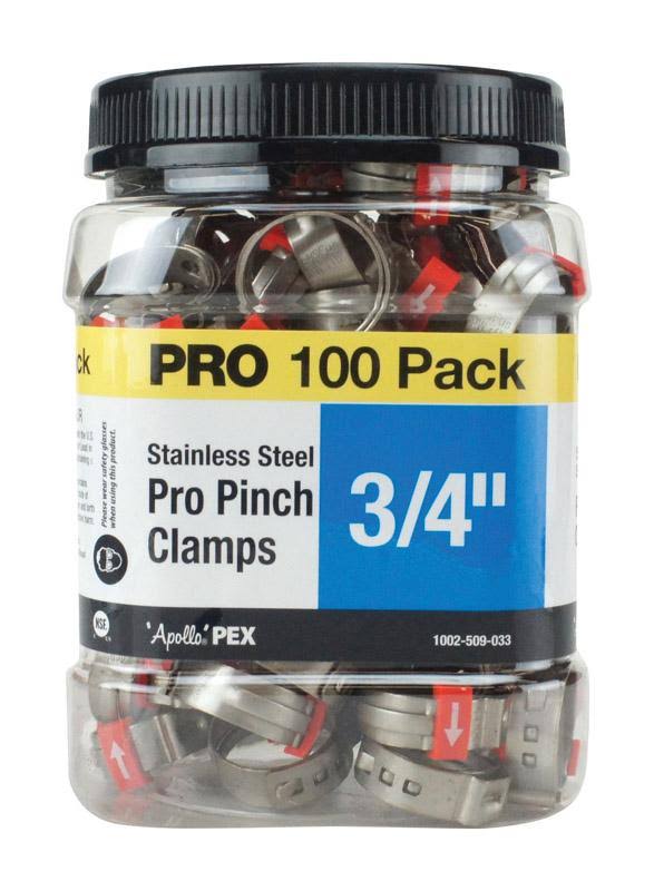 Apollo 3/4 in. Stainless Steel PEX Barb Pro Pinch Clamp Jar (100-Pack)