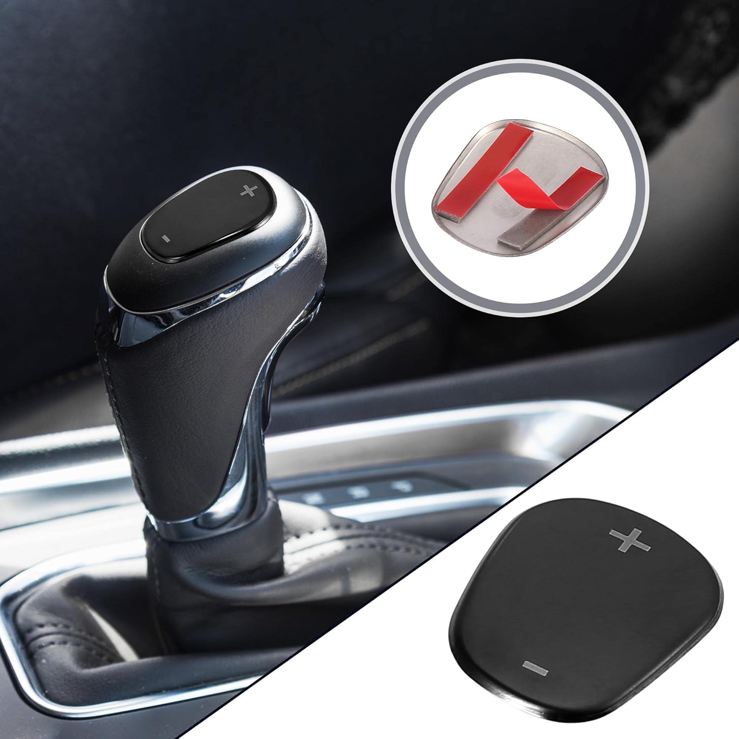 X AUTOHAUX Car Gear Shift Knob Cover Sticker Stainless Steel for Chevrolet Equinox 2018 2019 2020 Black